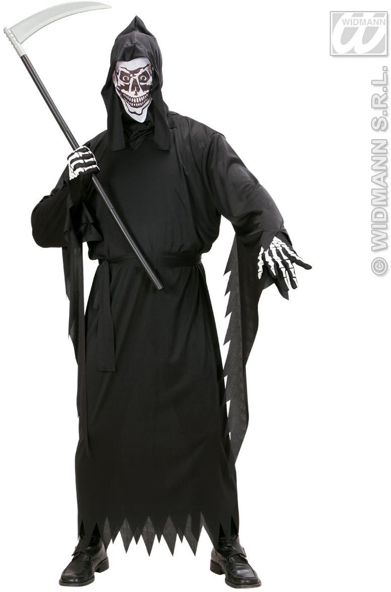 Beul & Magere Hein Kostuum | Grim Reaper Vader Tijd Kostuum Man | Medium | Halloween | Verkleedkleding